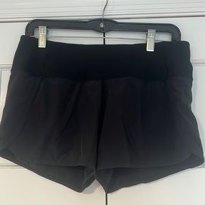 Size 6 black lululemon running shorts